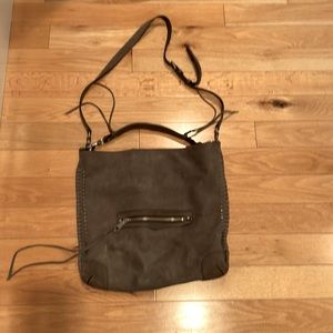 Stunning gray suede Rebecca Minkkoff Handbag .